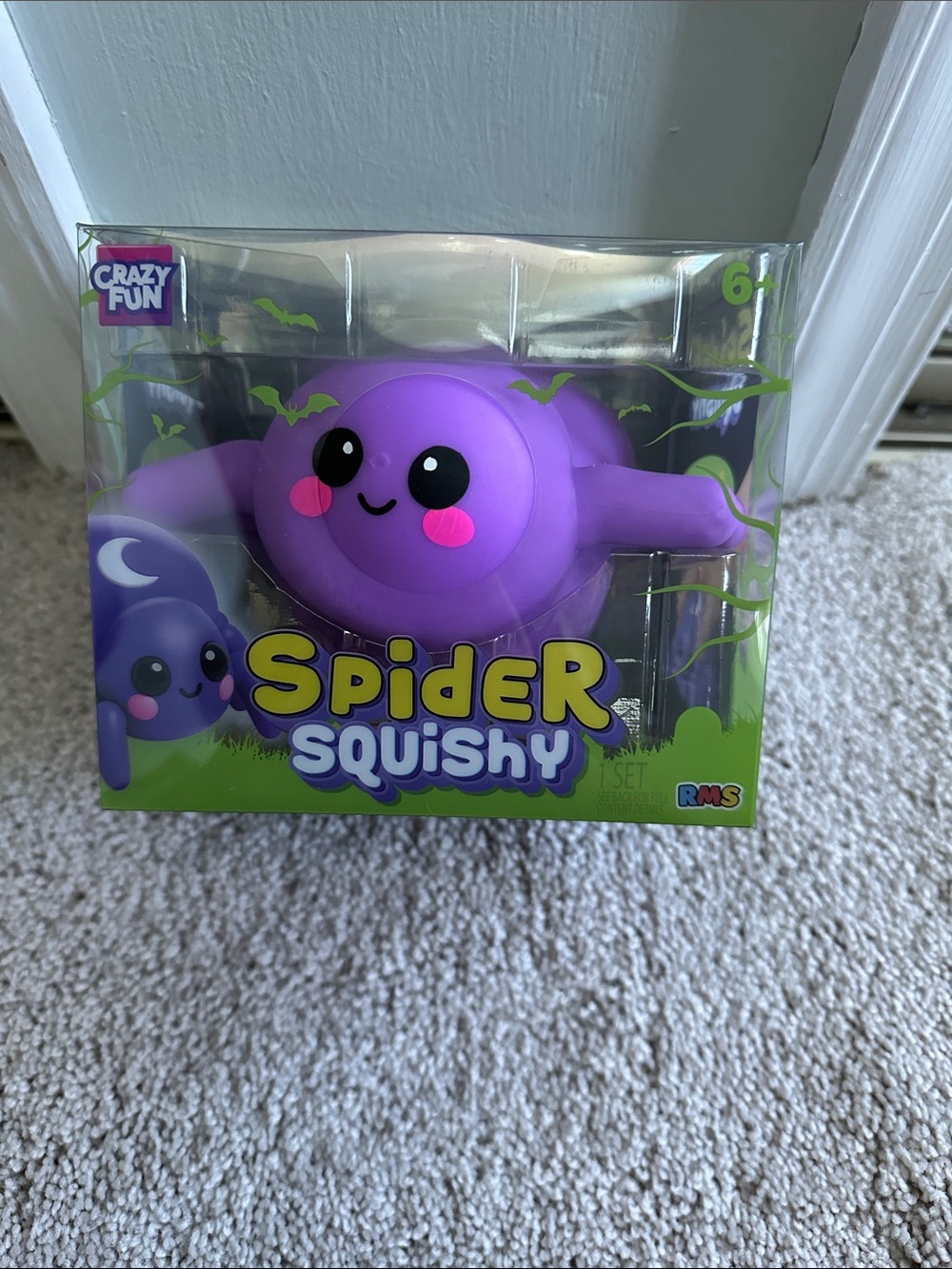 Purple Spider Squishy Plush Toy - Cute Stretchy Sensory Buddy